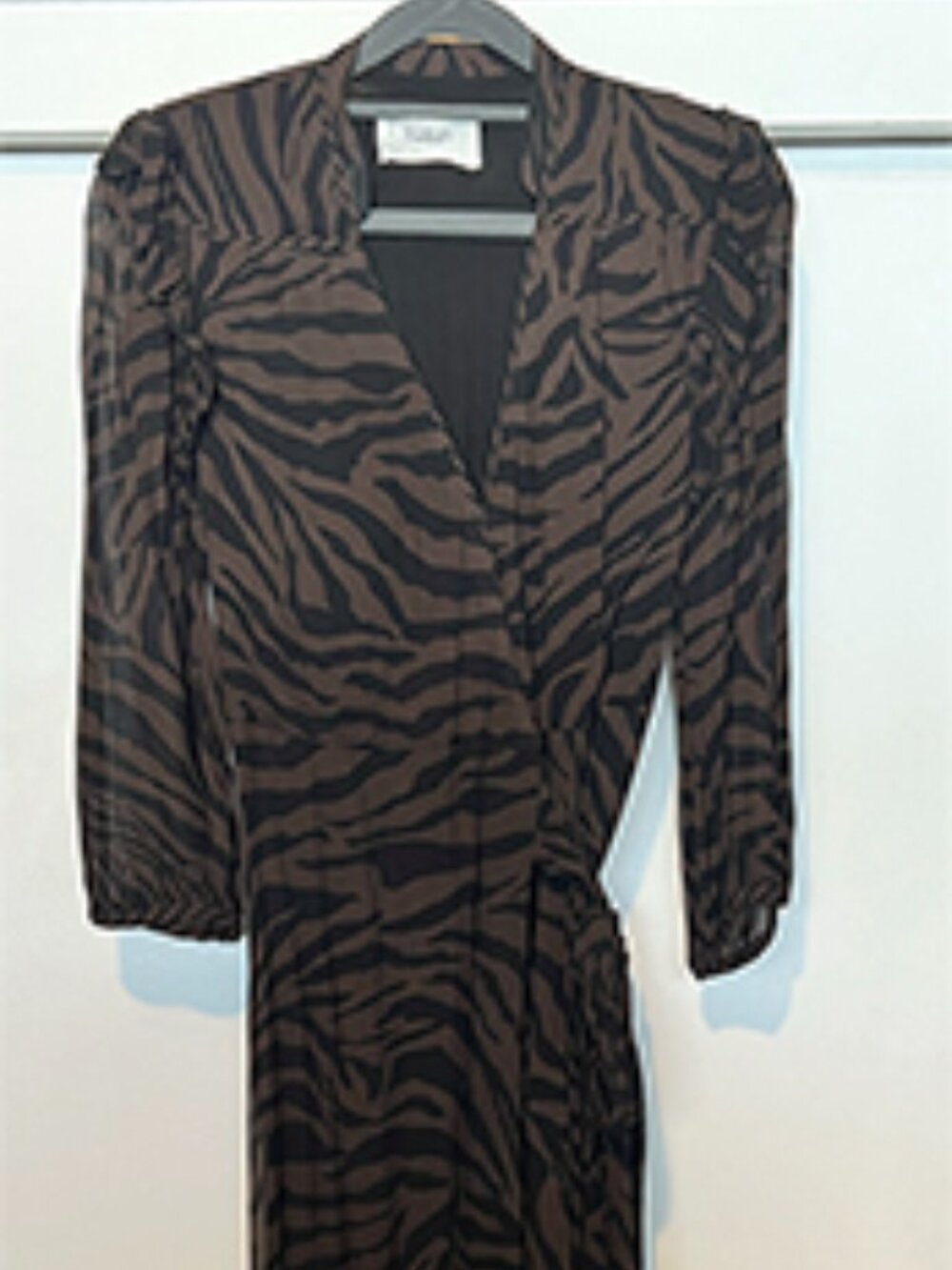 BA&SH zebra-print wrap maxi dress - brown & black - Picture 2 of 4